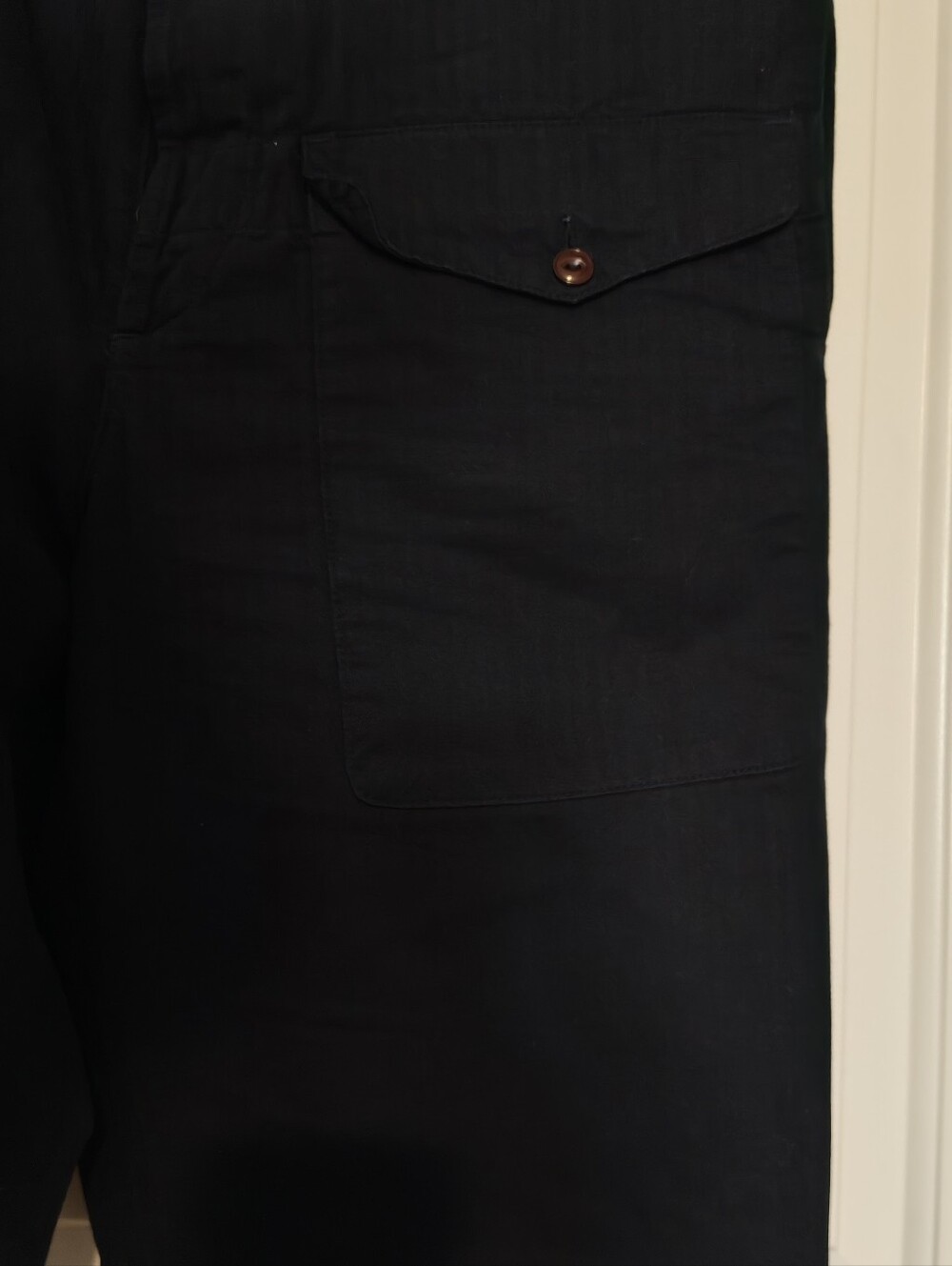 Tellason Ghurka Navy Herringbone Button-Front Trousers - Sz 36 - Picture 4 of 4